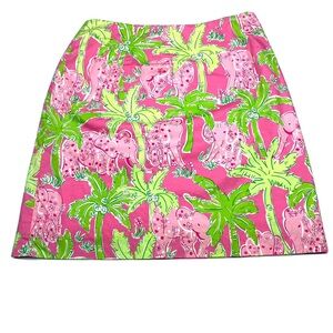 Lilly Pulitzer HTF VINTAGE White Label Elephant Skirt Size 10